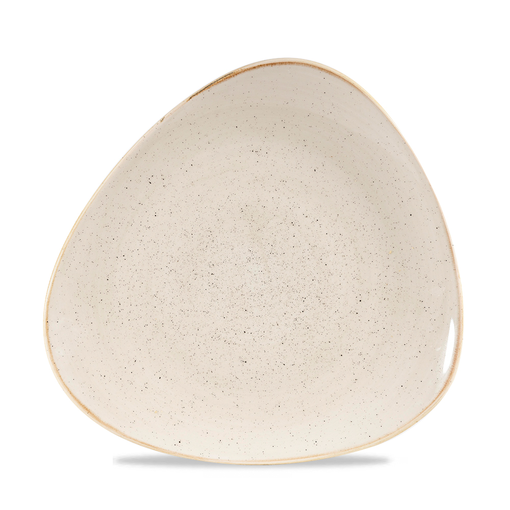 132888 Teller flach dreieckig 26,5cm STONECAST cream