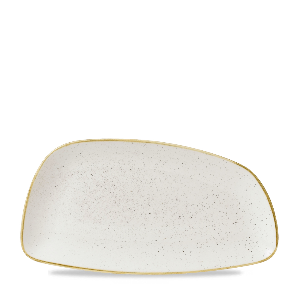 Platte 35x18,5cm oval Geo STONECAST barley white