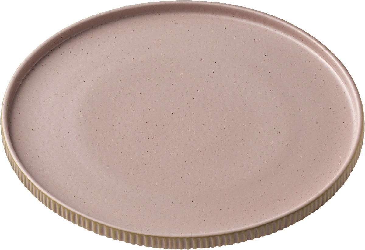 Teller flach rund hoher Rand 21cm NARA RELIEF rosé