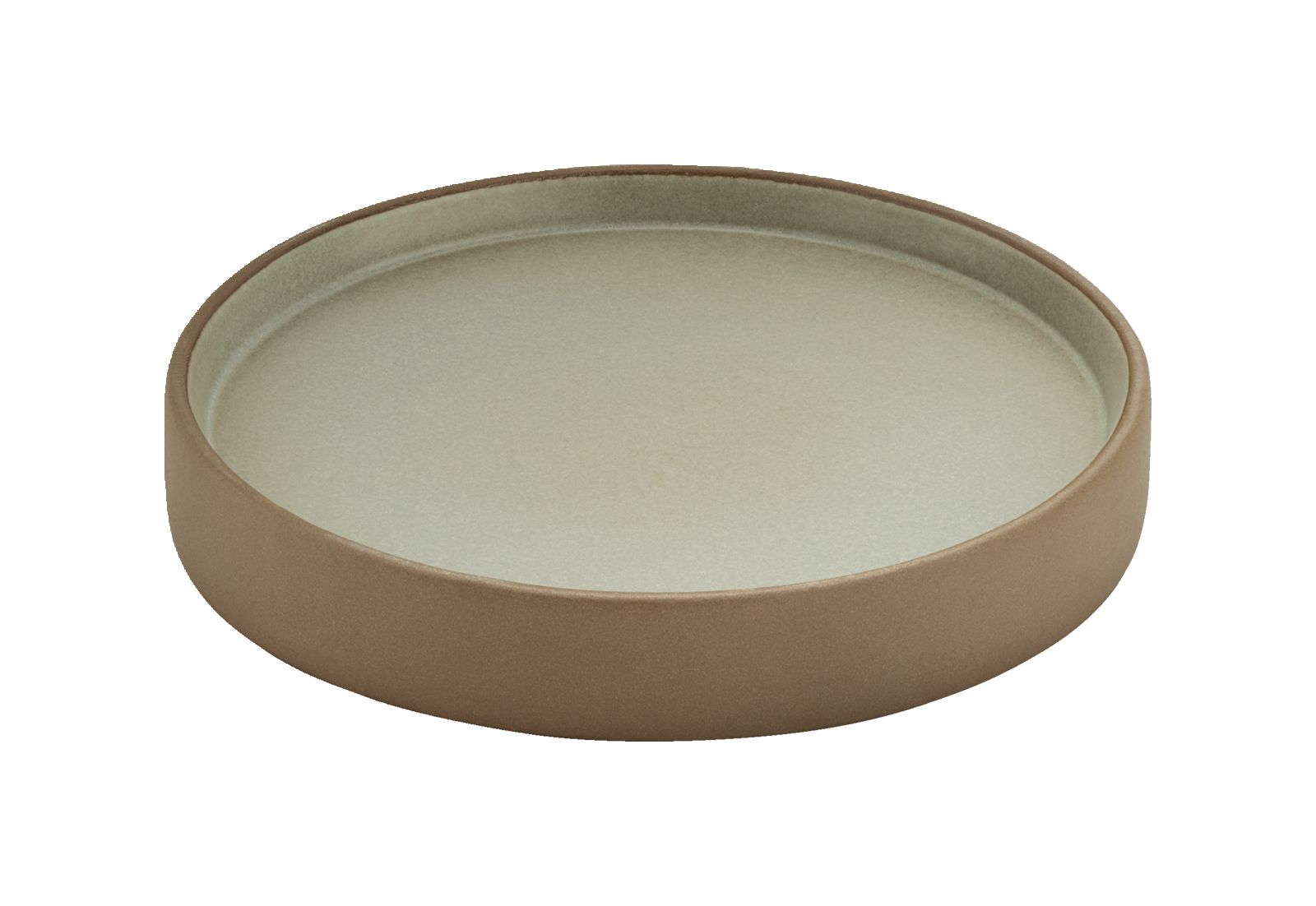 Teller/Untertasse rund 16cm 2in1 beige/grau