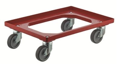 Transportroller mit 4 Lenkrollen 60x40cm rot