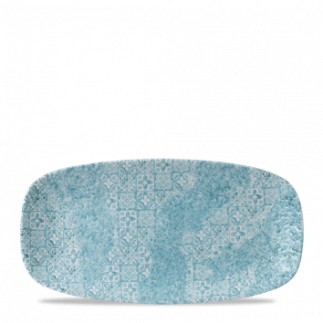 Platte eckig 29,8x15,3cm VINTAGE PRINTS aquamarine