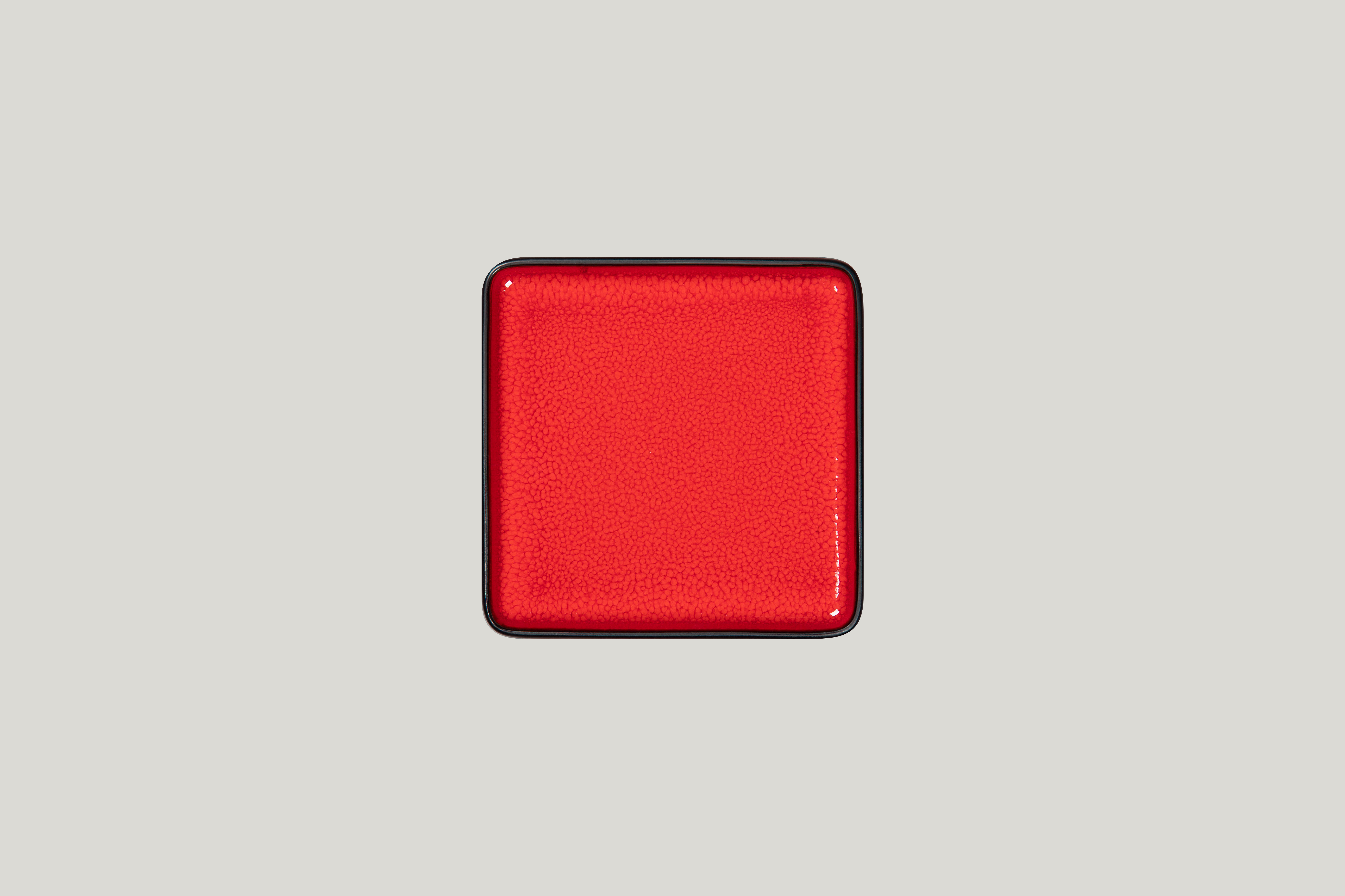 Teller flach quadratisch 16x16x2,4cm Fractal FIRE red