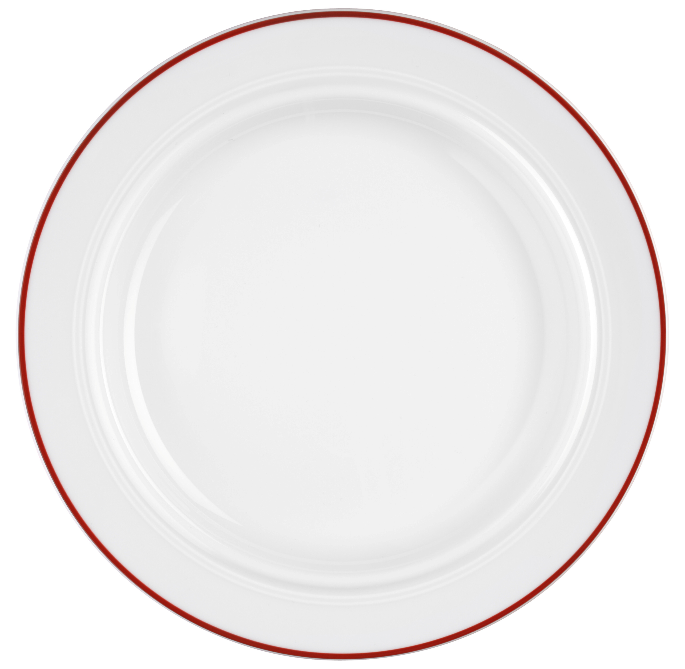 Teller rund mit Relief flach 25,5cm VITALIS rote linie