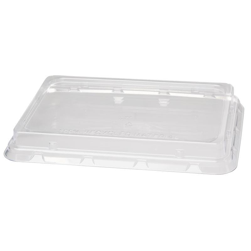 40 Stück Deckel 239x165x28mm BAGASSE transparent