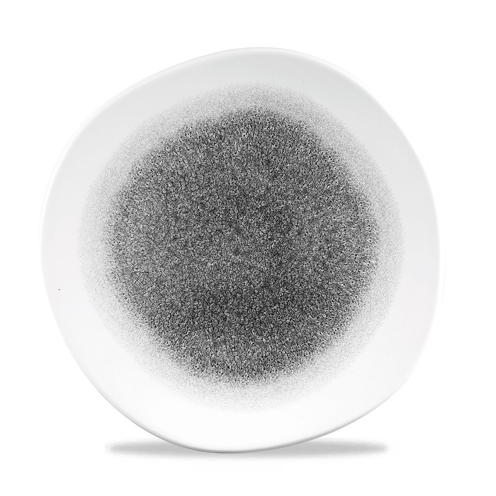 130932 Teller flach Organic 26,4cm RAKU Quartz black