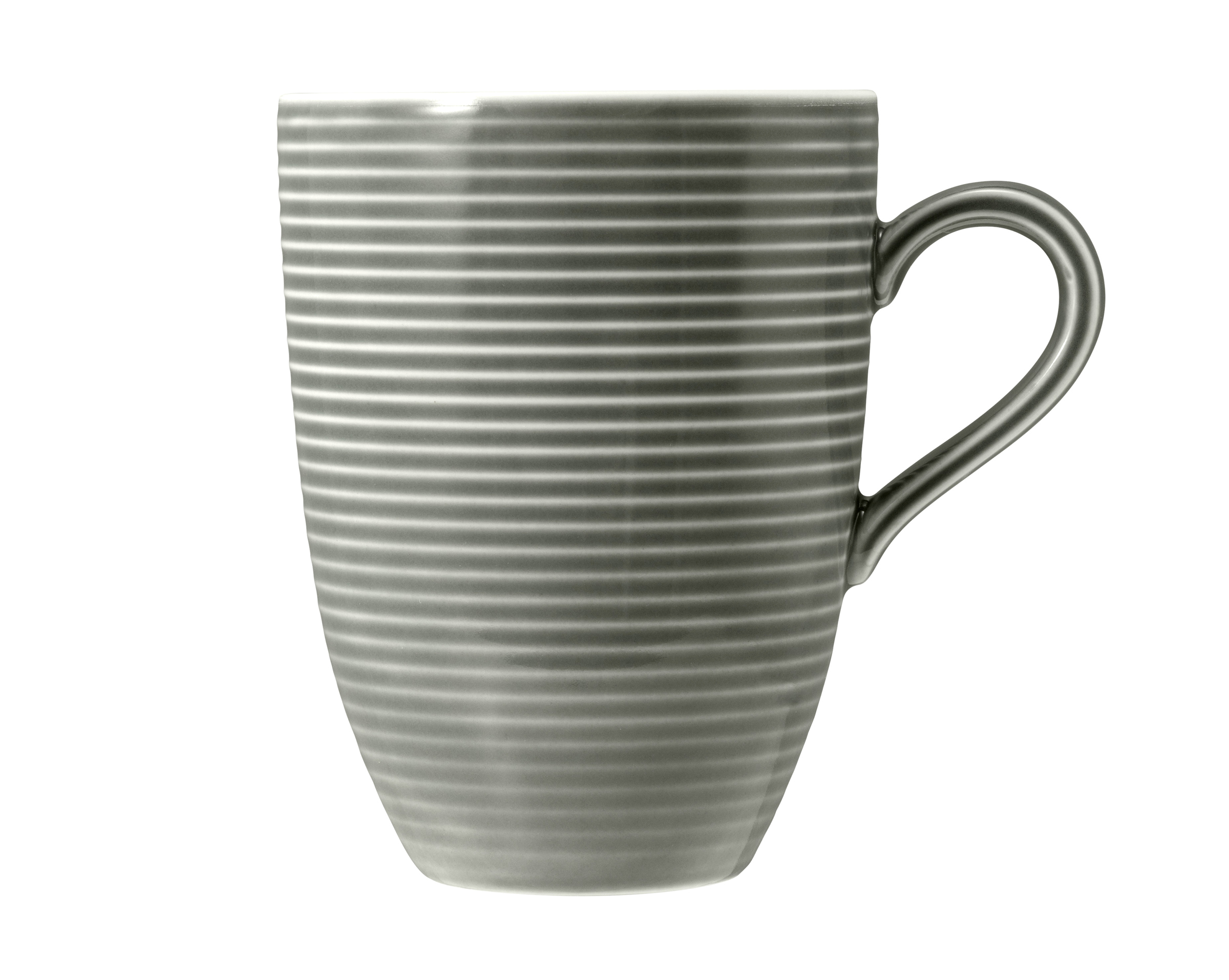 Becher 0,35l BEAT mit Henkel Relief perlgrau Becher 0,35l BEAT mit Henkel Relief perlgrau