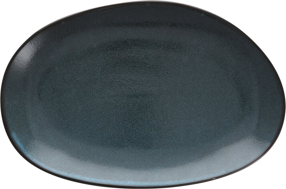 Platte oval coup 36cm STON blau