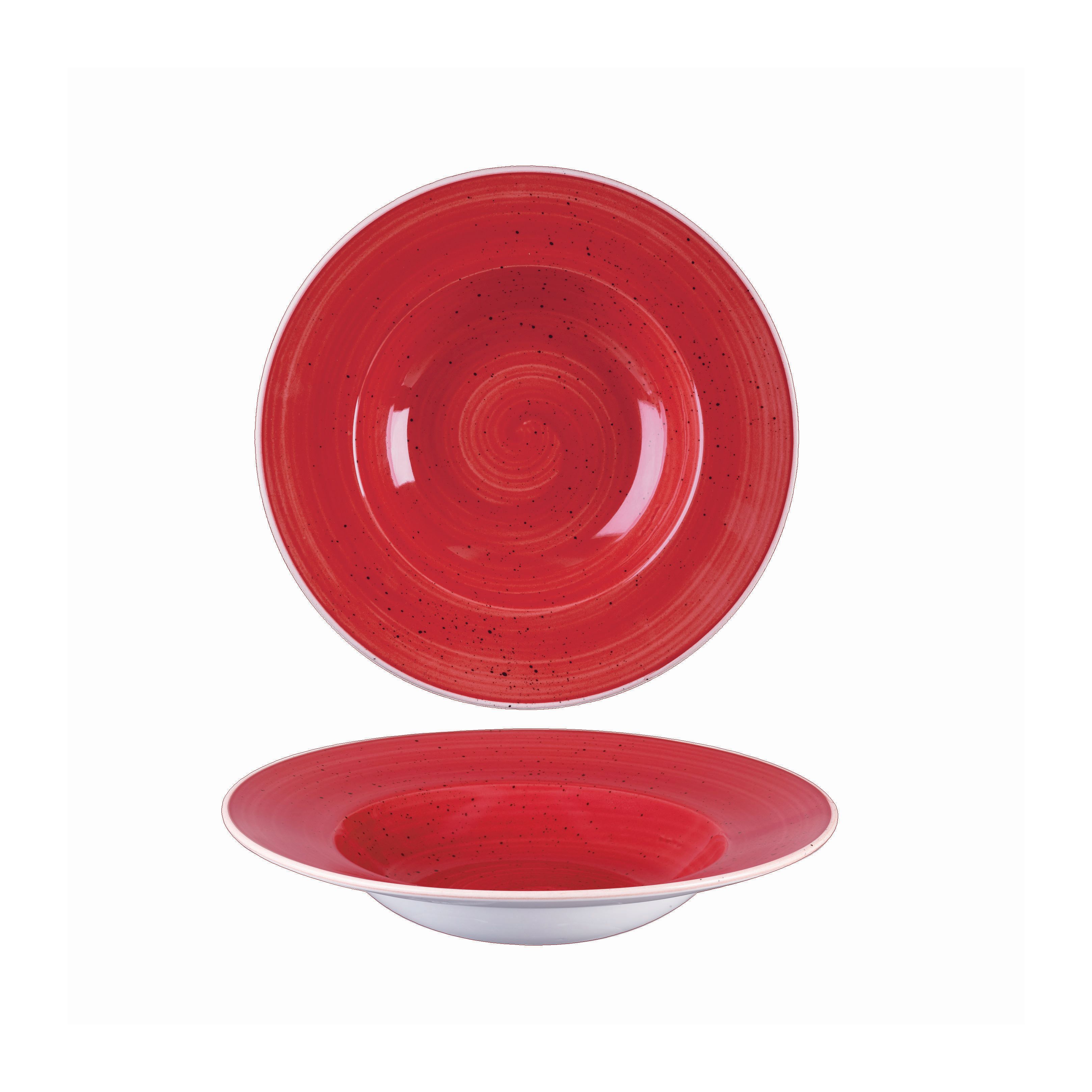 123085 Teller tief breite Fahne 24cm STONECAST berry red