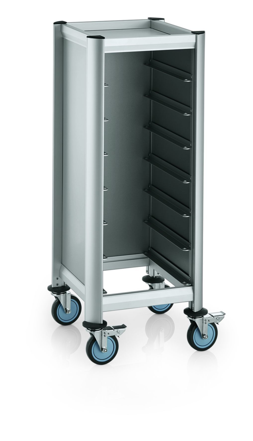 150709 Tablettwagen für 7 Tabletts, 60,5 x 44,5 x 125 cm,