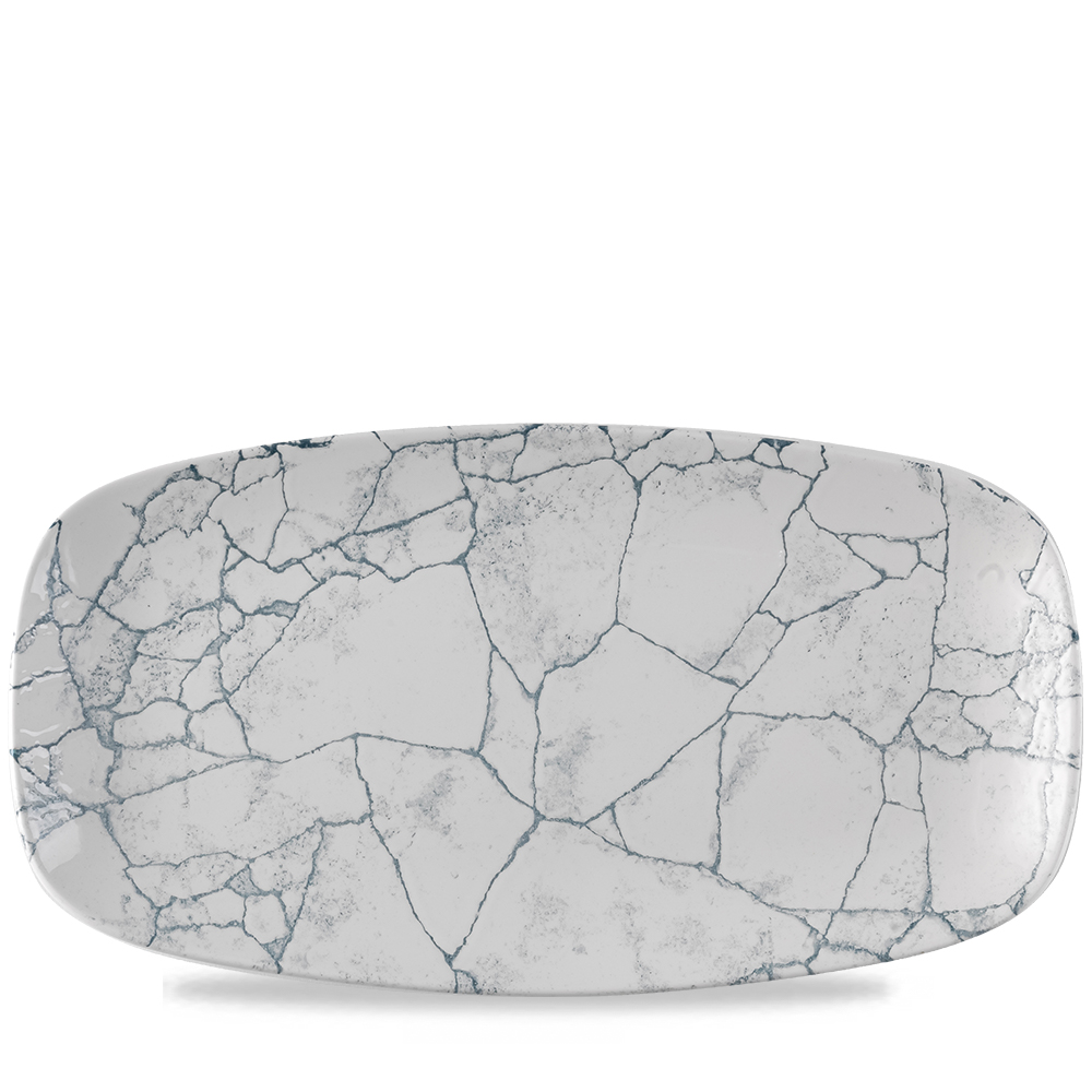 155312 Platte eckig  35,5cm STUDIO PRINTS KINTSUGI Pearl Grey