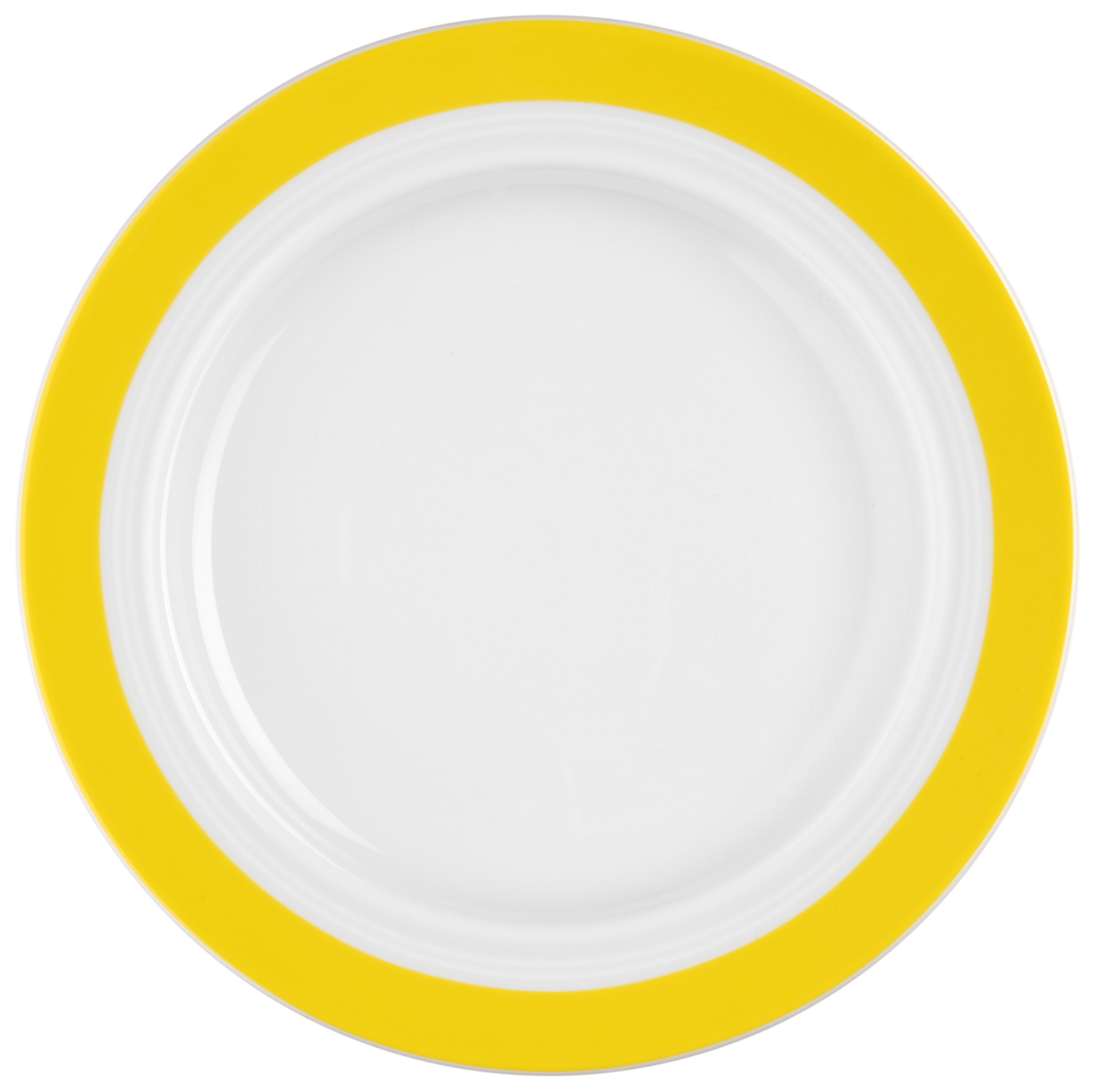 Teller rund mit Relief flach 25,5cm VITALIS gelbes band