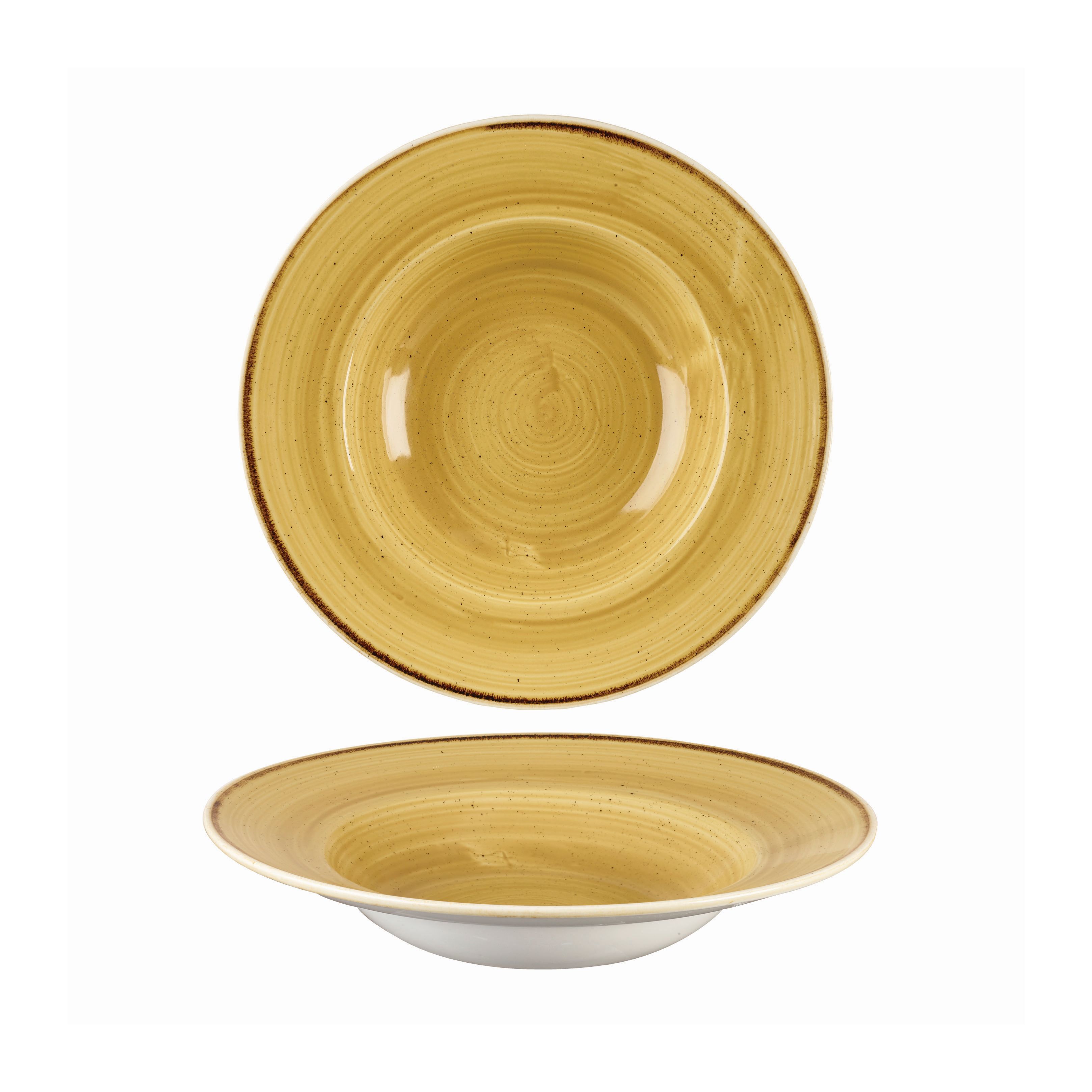 123136 Teller tief breite Fahne 28cm STONECAST mustard seed yellow