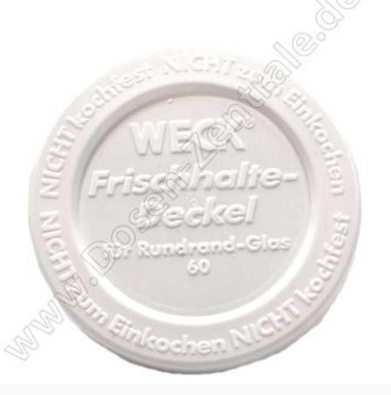 5 Stück Frischhaltedeckel 60mm WECK weiß