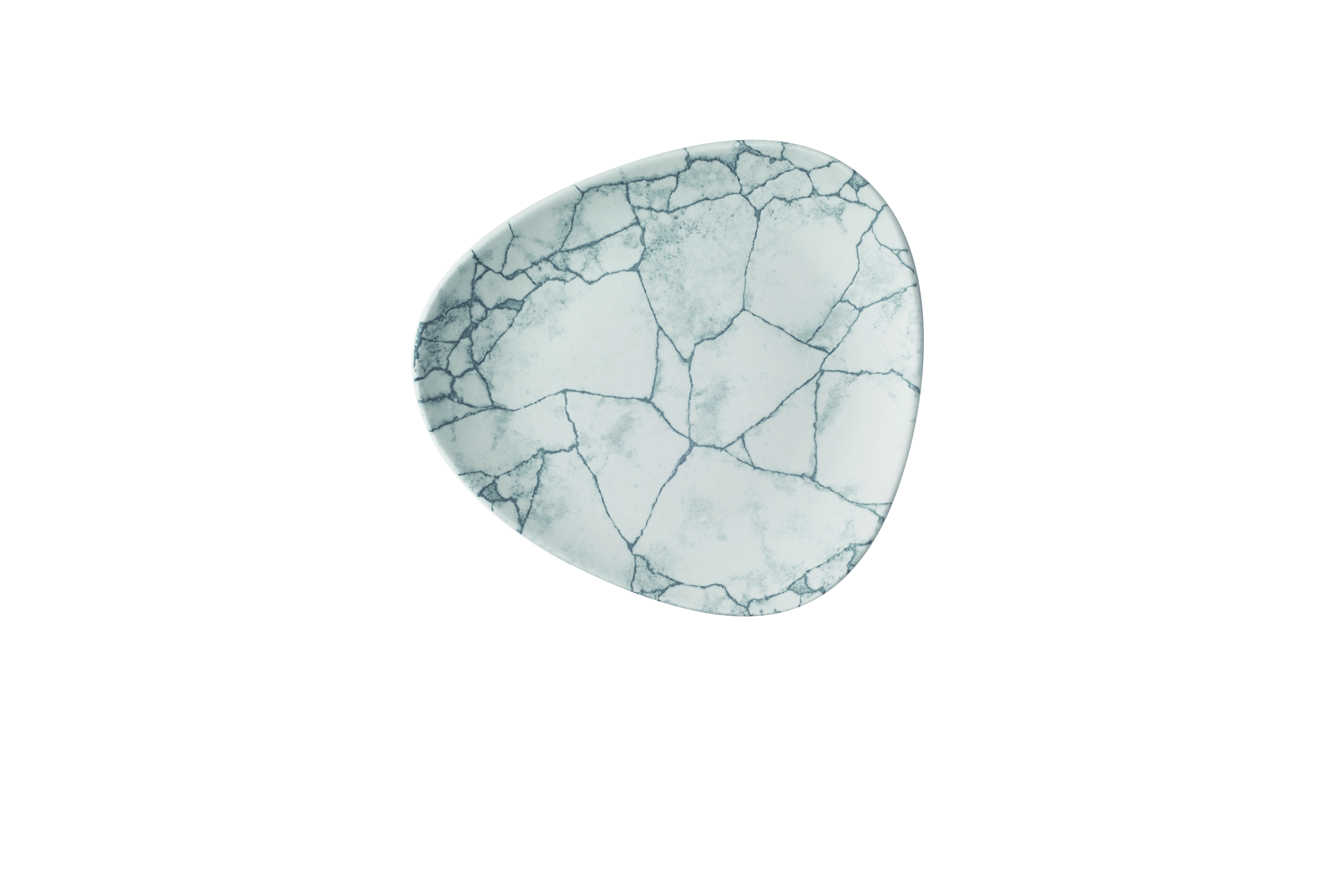 Teller flach dreieckig 19,2cm KINTSUGI pearl grey Teller flach dreieckig 19,2cm KINTSUGI pearl grey
