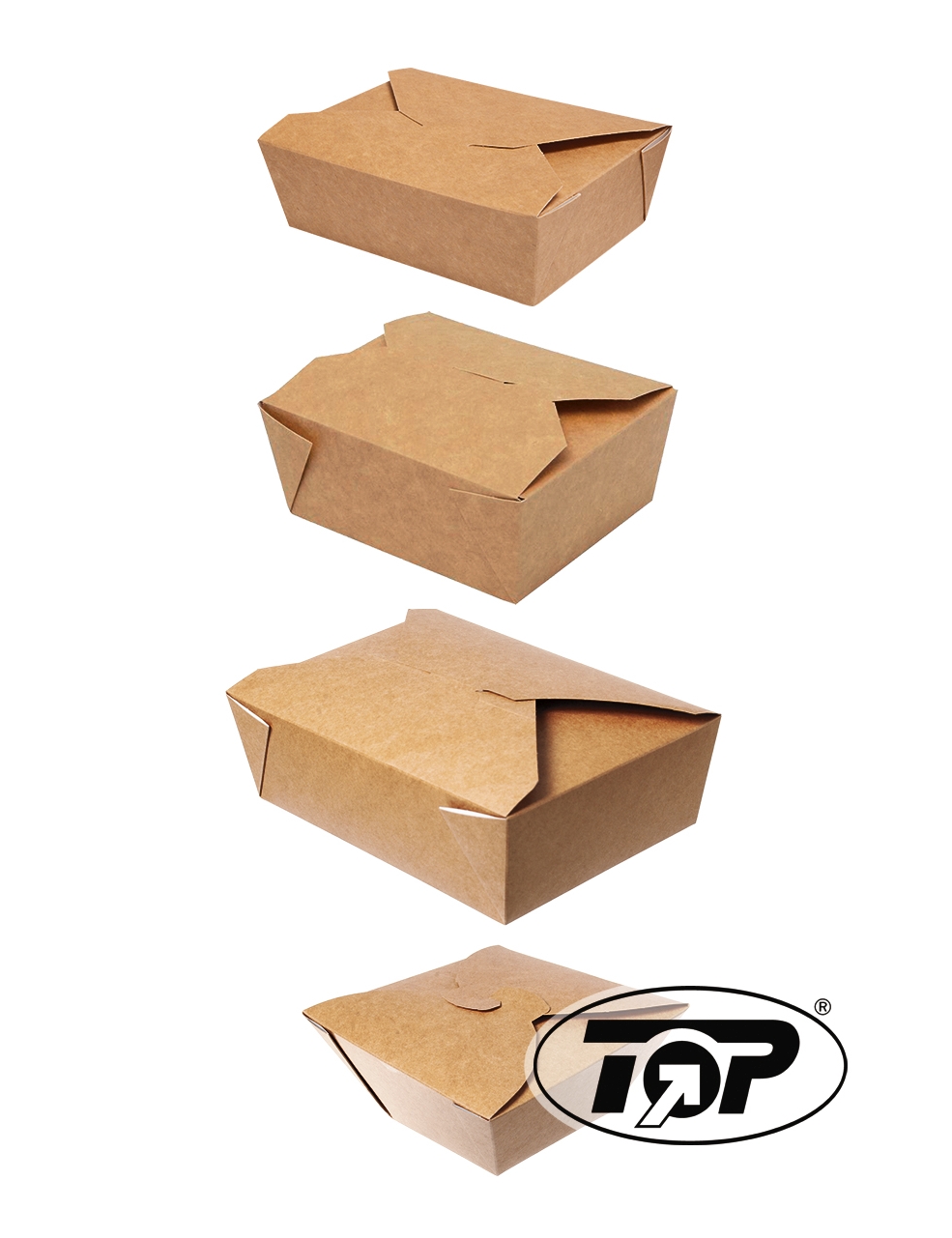 50 Stück Lunch Boxen 14x10x5cm/750ml natureFrischfaserkarton/außen: braun"
