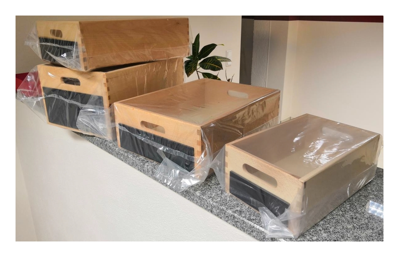 138553 Präsentationskisten-Set 4-tlg. zum Beschriften