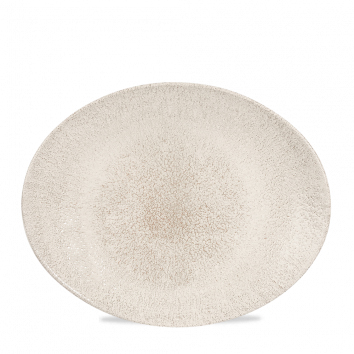 130934 Platte oval coup 32x26cm RAKU agate grey