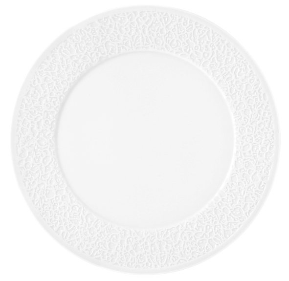 Teller flach 33 cm Relief schmal Nori weiss Teller flach 33 cm Relief schmal Nori weiss