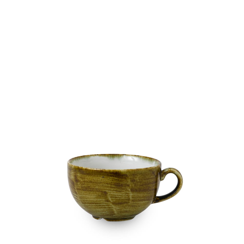 Milchkaffeetasse  34cl STONECAST plume green