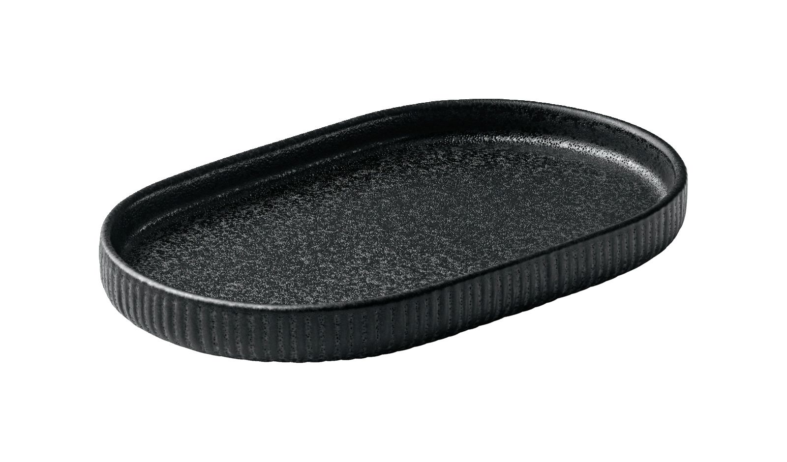 Platte oval 18cm NARA RELIEF schwarz