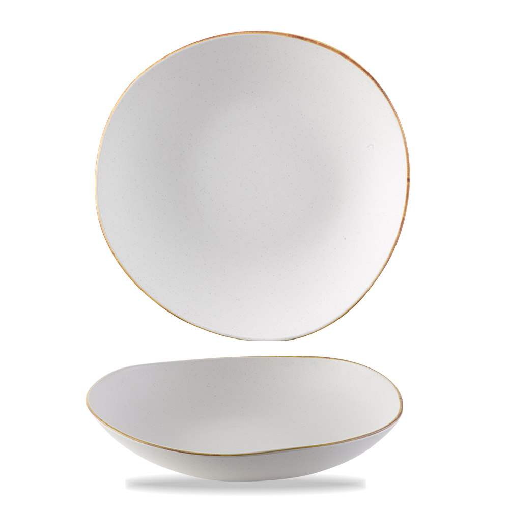 Schale organic rund 38cm STONECAST MELAMIN Barley White