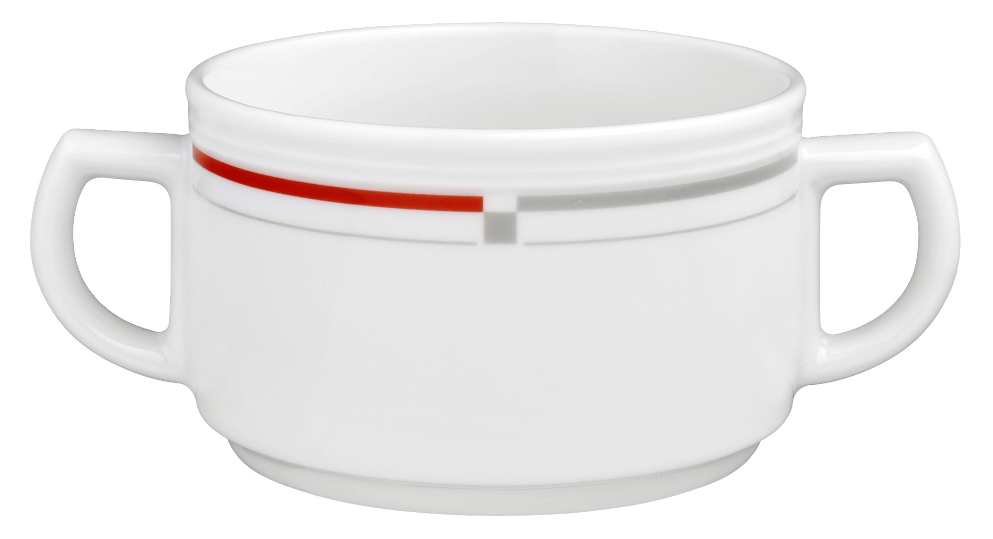 Suppentasse rund mit Relief 0,35l VITALIS rot-grau