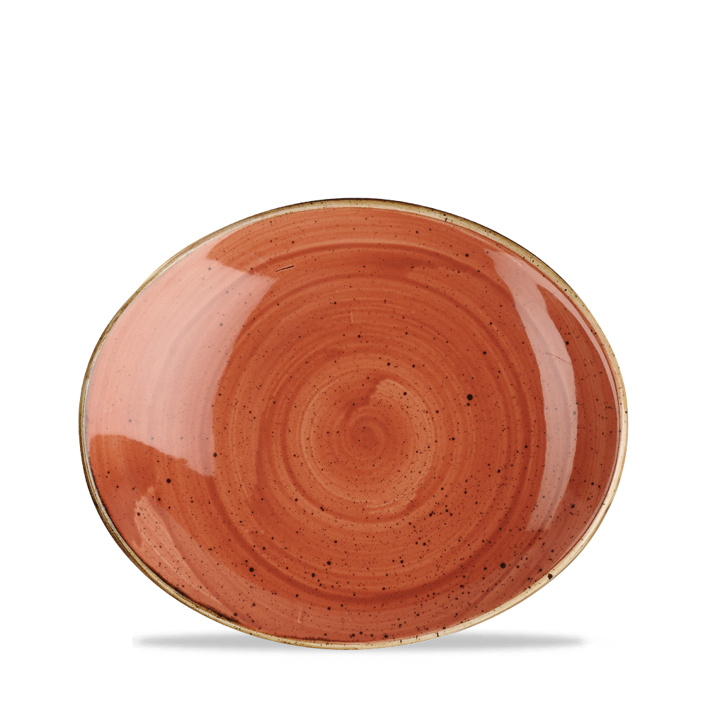 120128 Platte oval coup 19cm STONECAST spiced orange