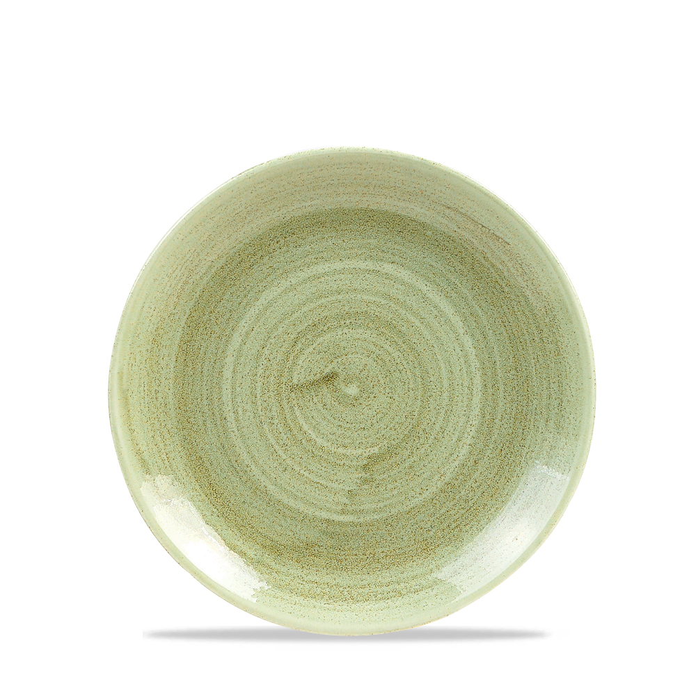 122855 Teller flach coup 17cm STONECAST PATINA burnished green