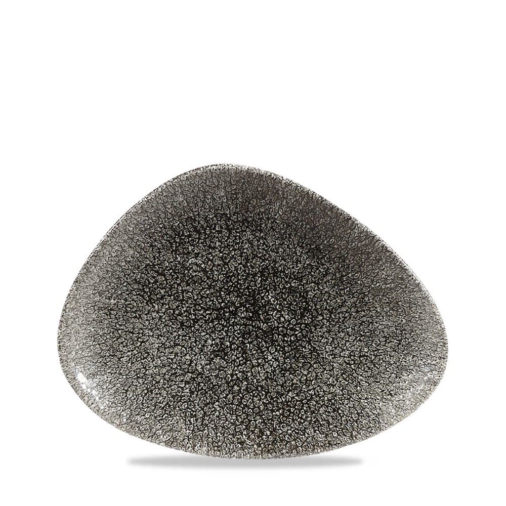 Platte Chefs dreieckig 20x15cm RAKU Quartz black