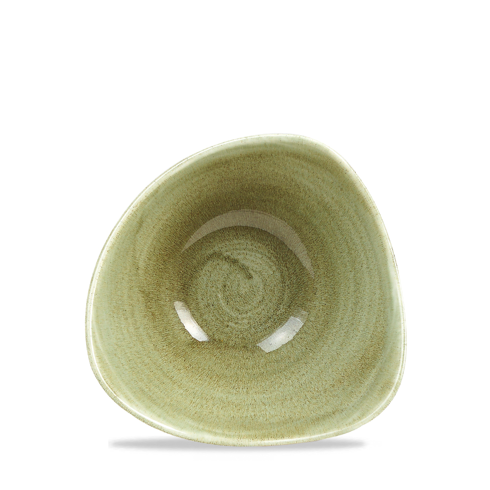 122857 Schale dreieckig 15cm STONECAST PATINA burnished green