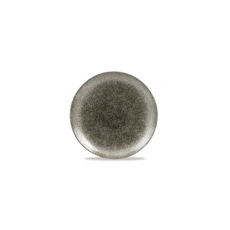 121546 Teller flach coup 26cm RAKU quartz black