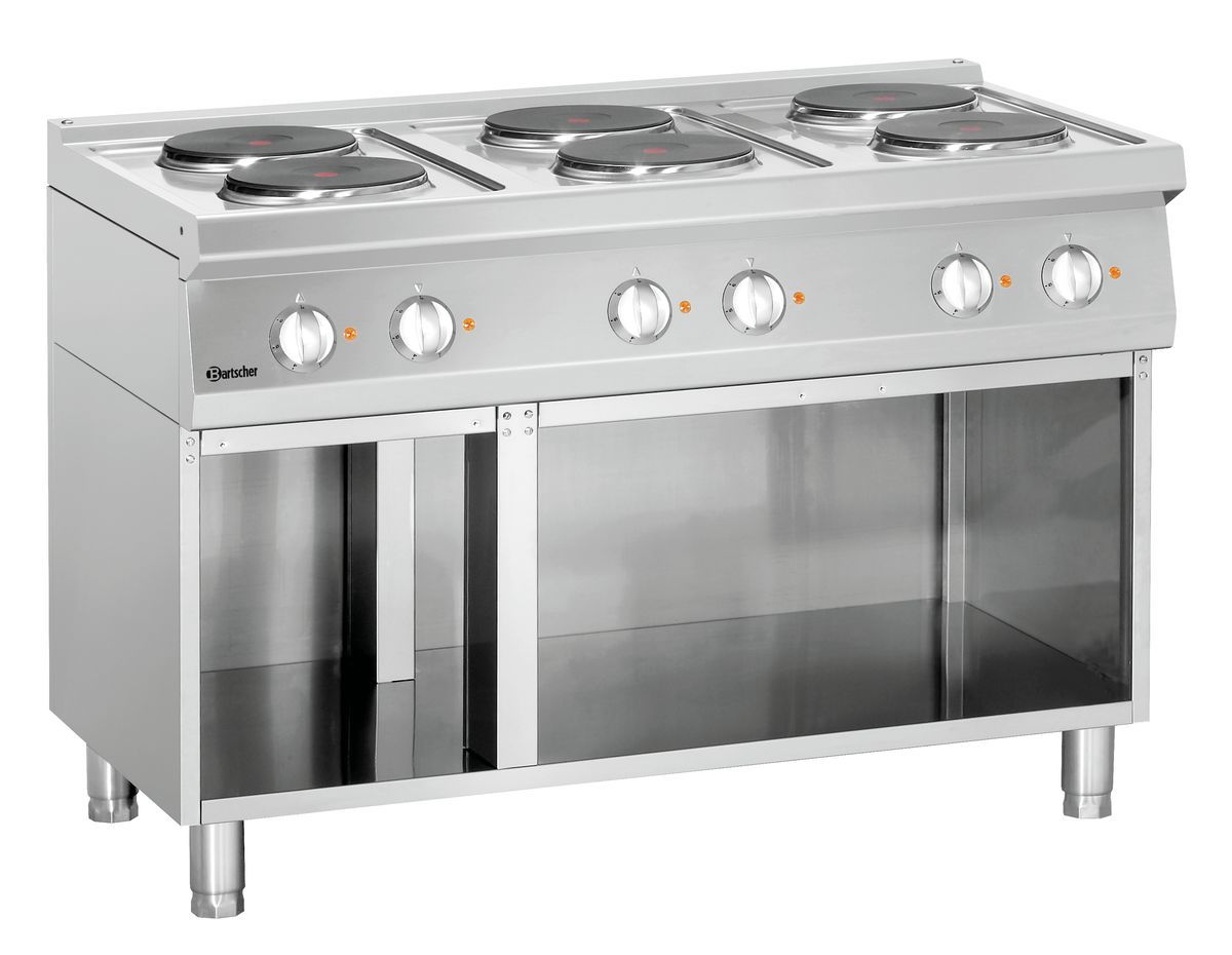 127657 Elektroherd 6 Platten 400V Unterbau offen
