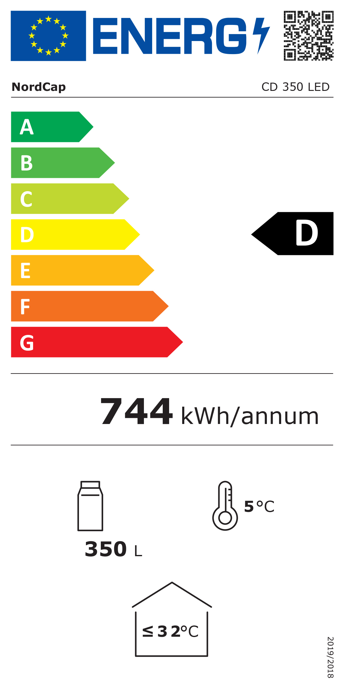 Umluft-Glastürkühlschrank CD-350-LED