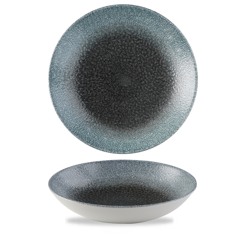 155298 Teller tief coup 24,8cm STUDIO PRINTS RAKU DUO Topaz Quartz