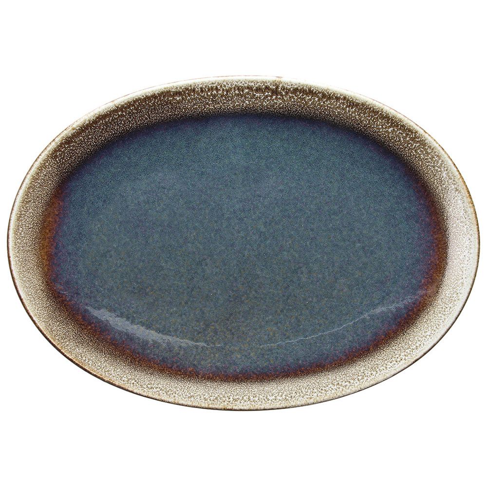 Platte oval 36x26cm BLOOM BLUE&BROWN