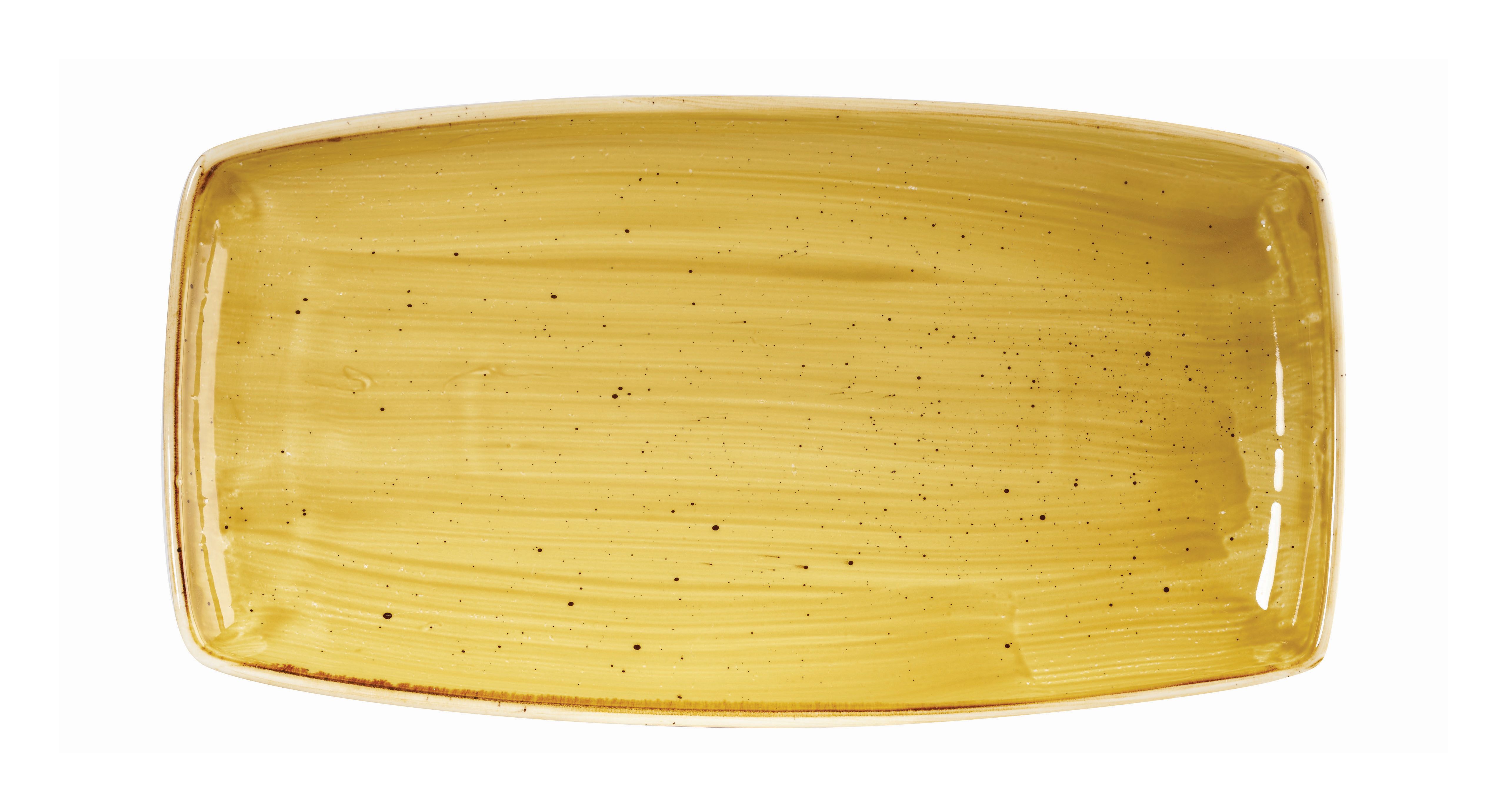 Platte eckig 35x19cm STONECAST mustard seed yellow