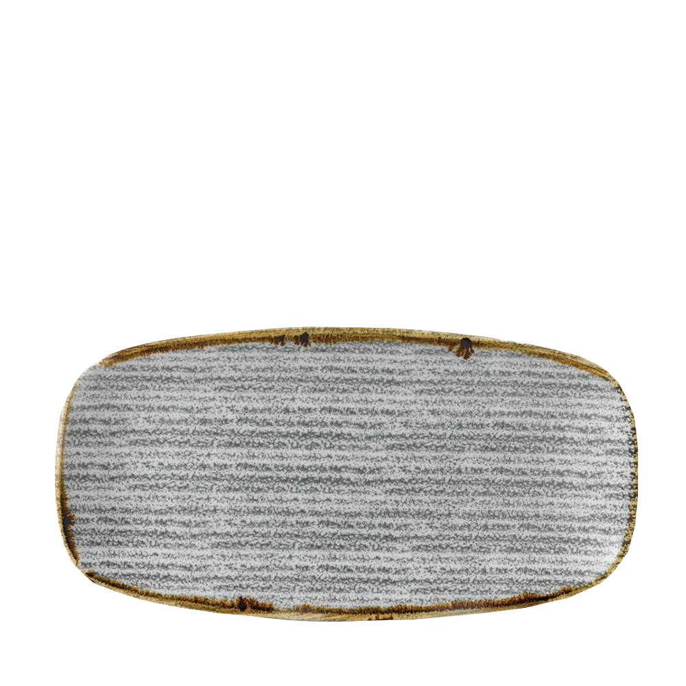123004 Platte eckig 35x19cm STUDIO PRINTS HOMESPUN stone grey