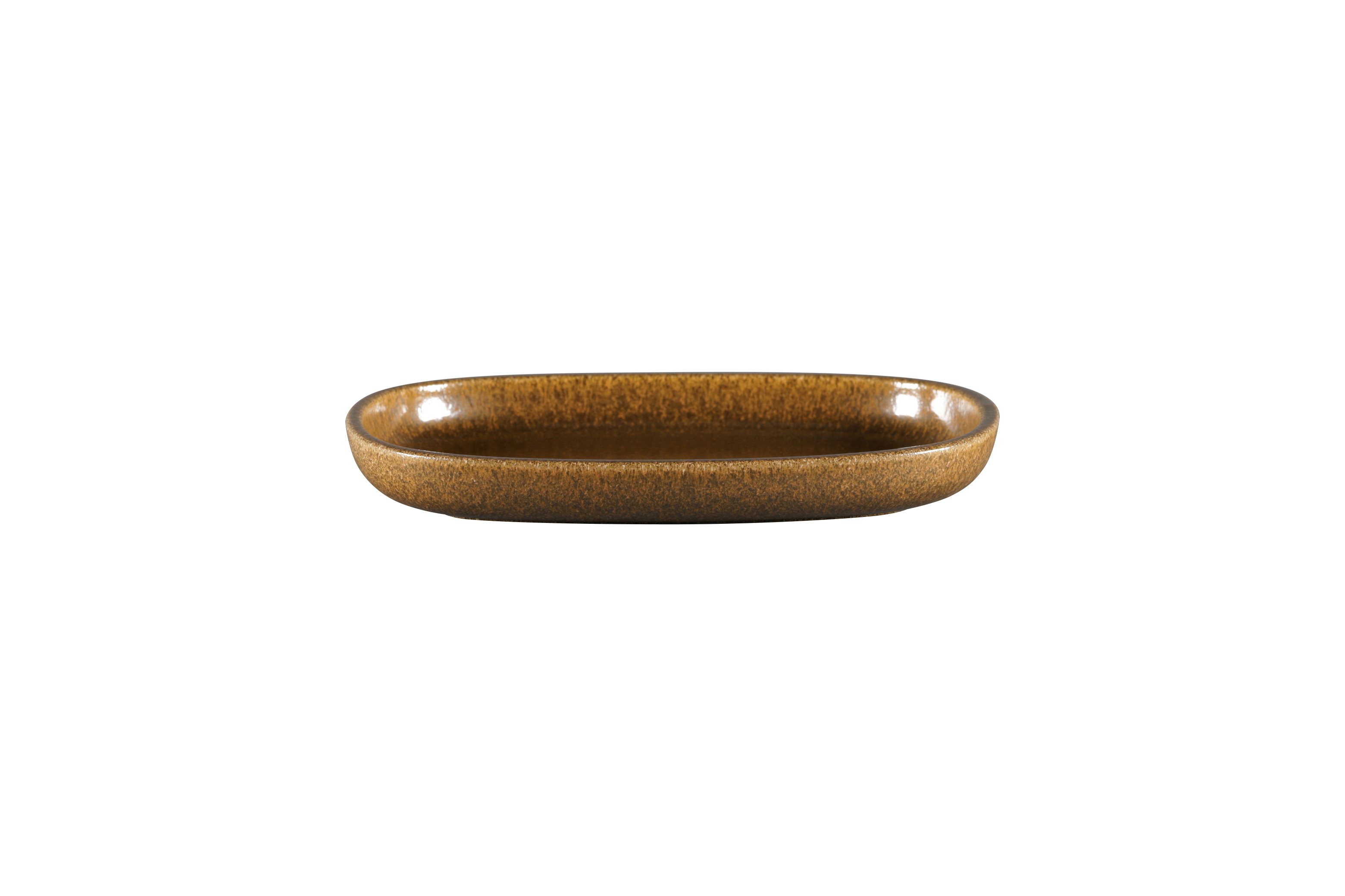 Platte oval tief 22,5x15cm RAKSTONE EASE rust brown