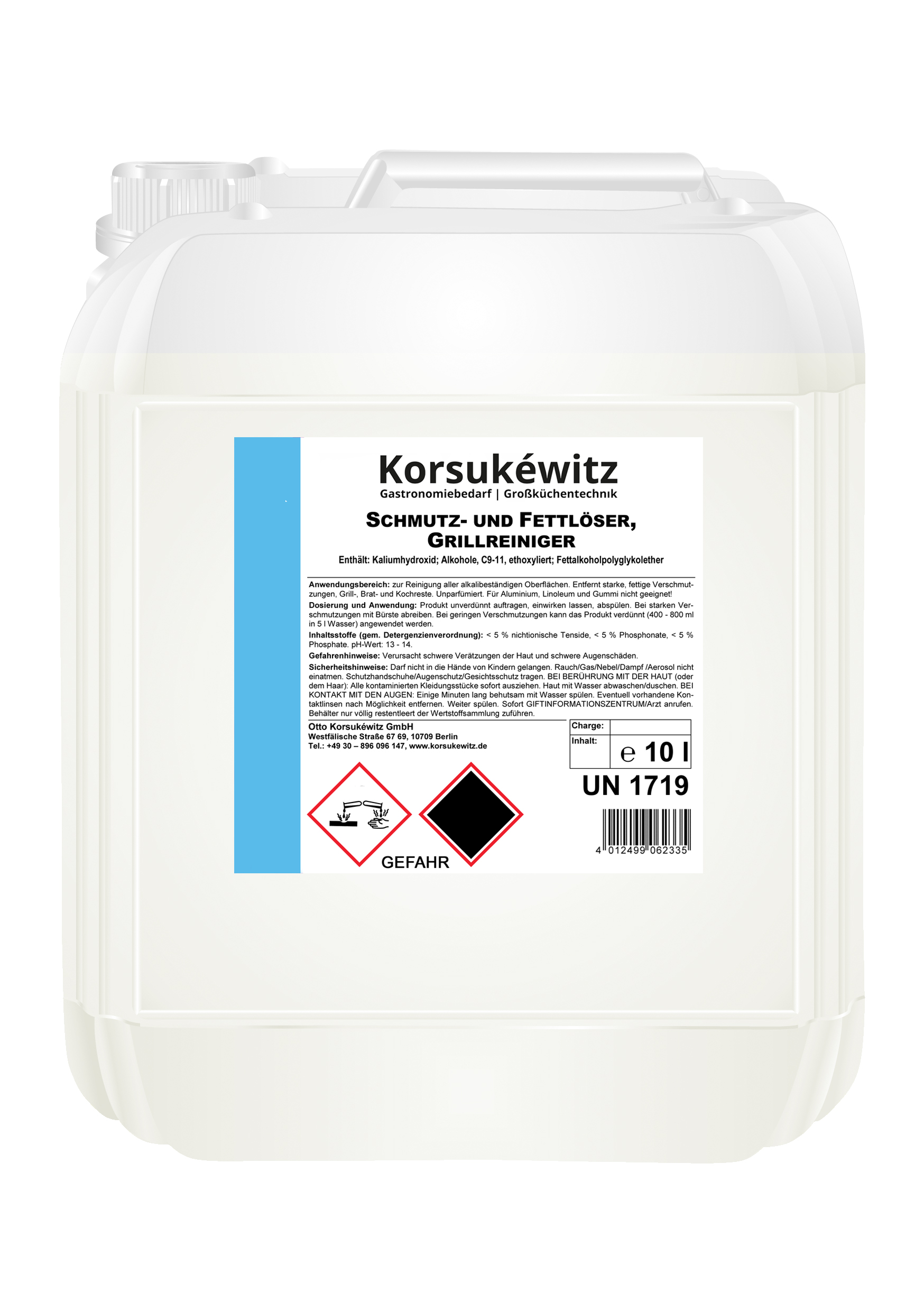 152090 Fettlöser/Grillreiniger 10l Kanister