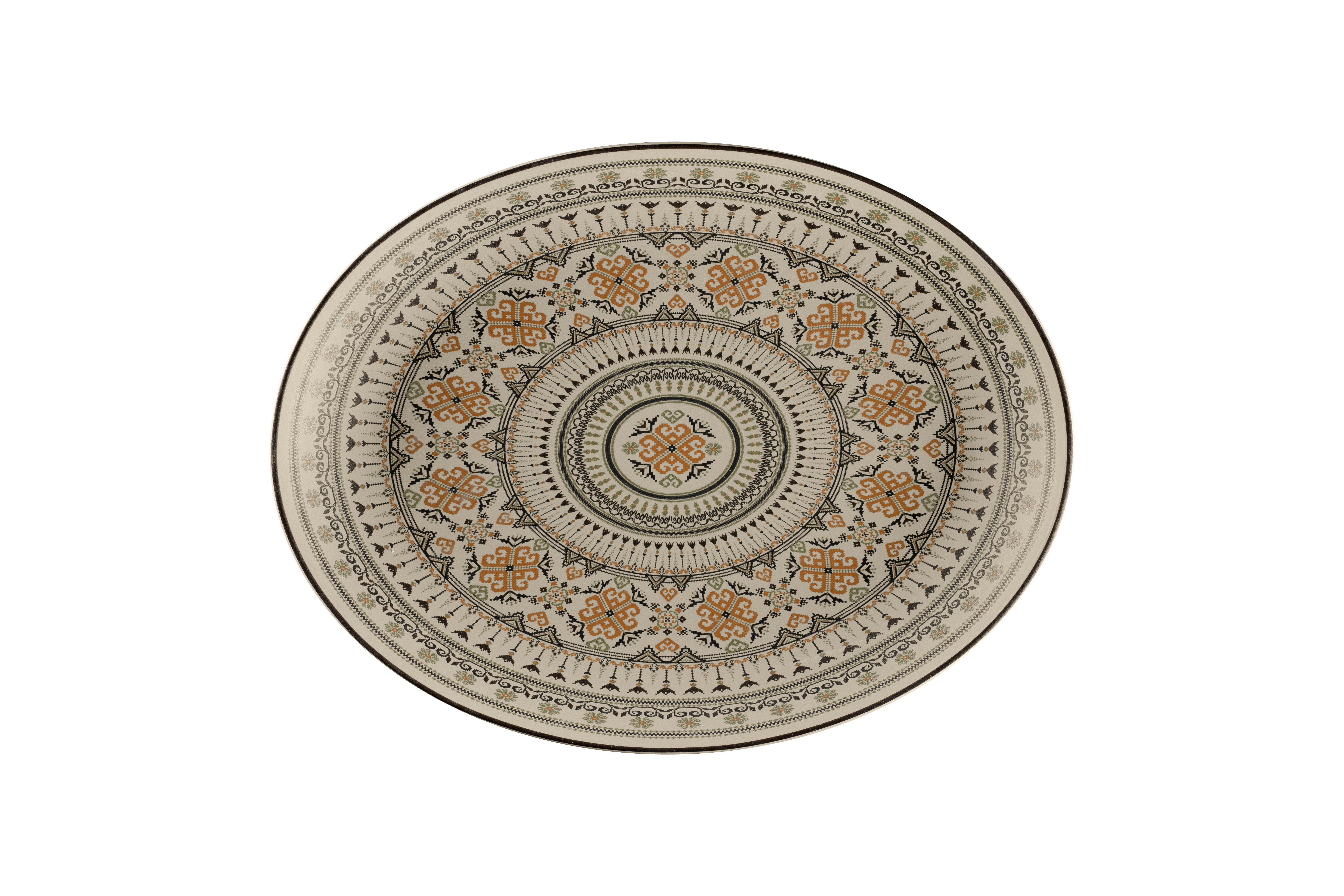 Platte oval 36x27x3,5cm ARGILA GENOA decorated grey Platte oval 36x27x3,5cm ARGILA GENOA decorated grey