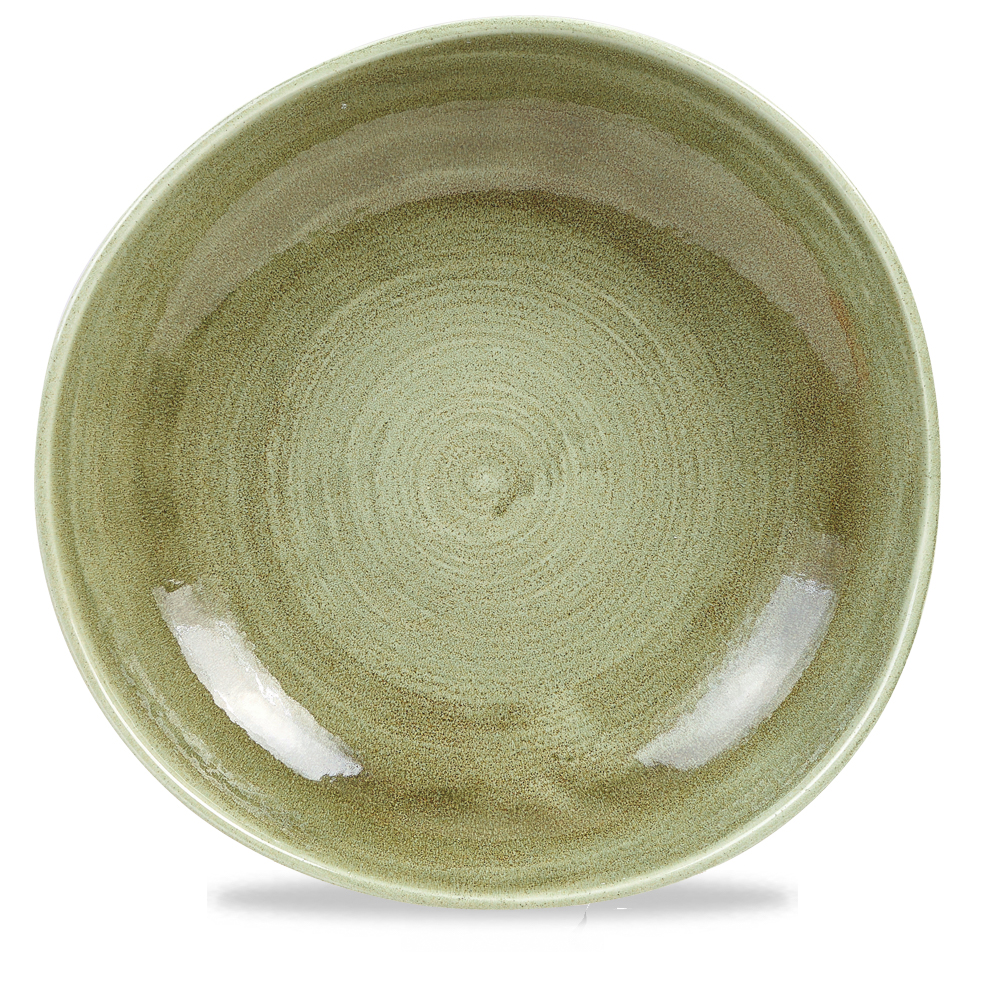 123055 Teller flach Organic 29cm STONECAST PATINA burnished green