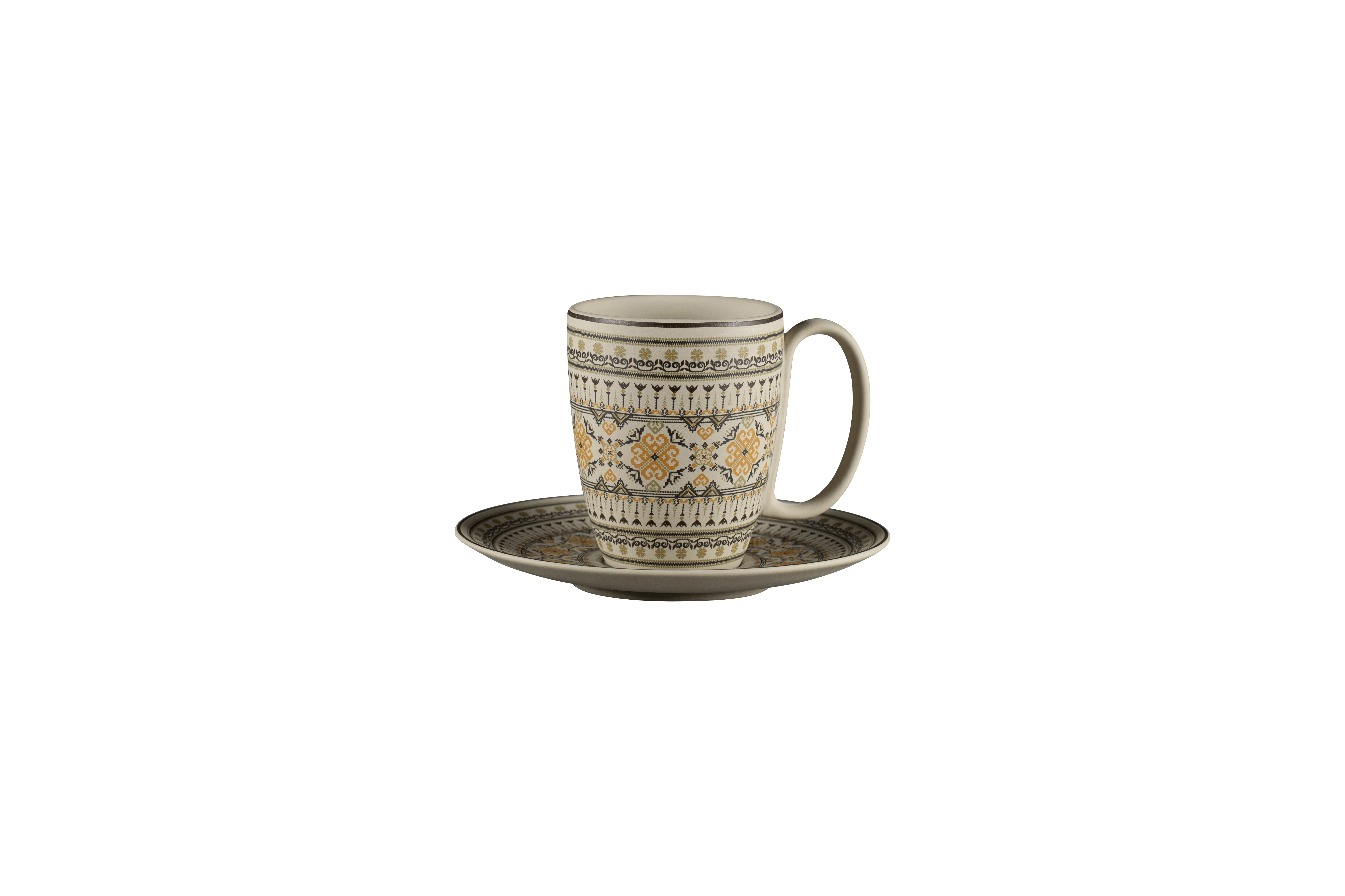 Kaffeebecher Ø8cm H10,1cm 0,3L ARGILA GENOA decorated grey Kaffeebecher Ø8cm H10,1cm 0,3L ARGILA GENOA decorated grey