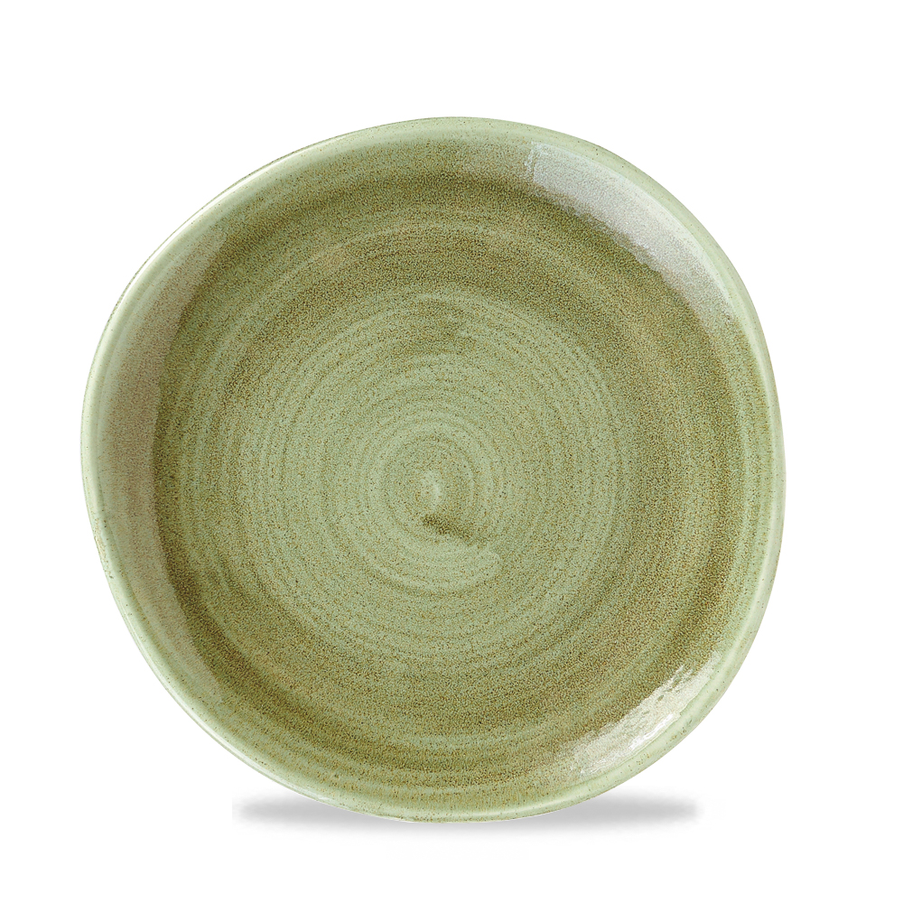 123044 Teller flach Organic 21cm STONECAST PATINA burnished green