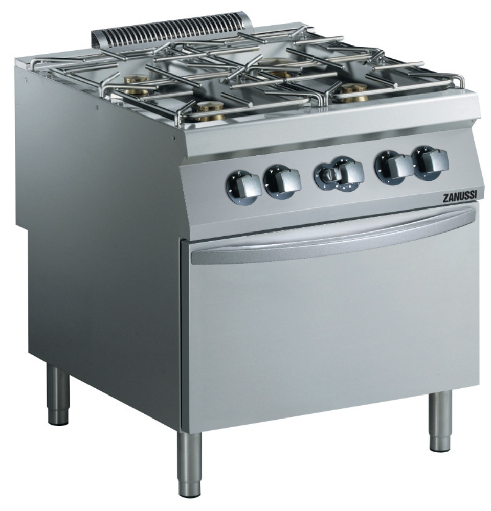 127214 Gasherd GH9/4F-GB-S-01 mit Gasbackofen