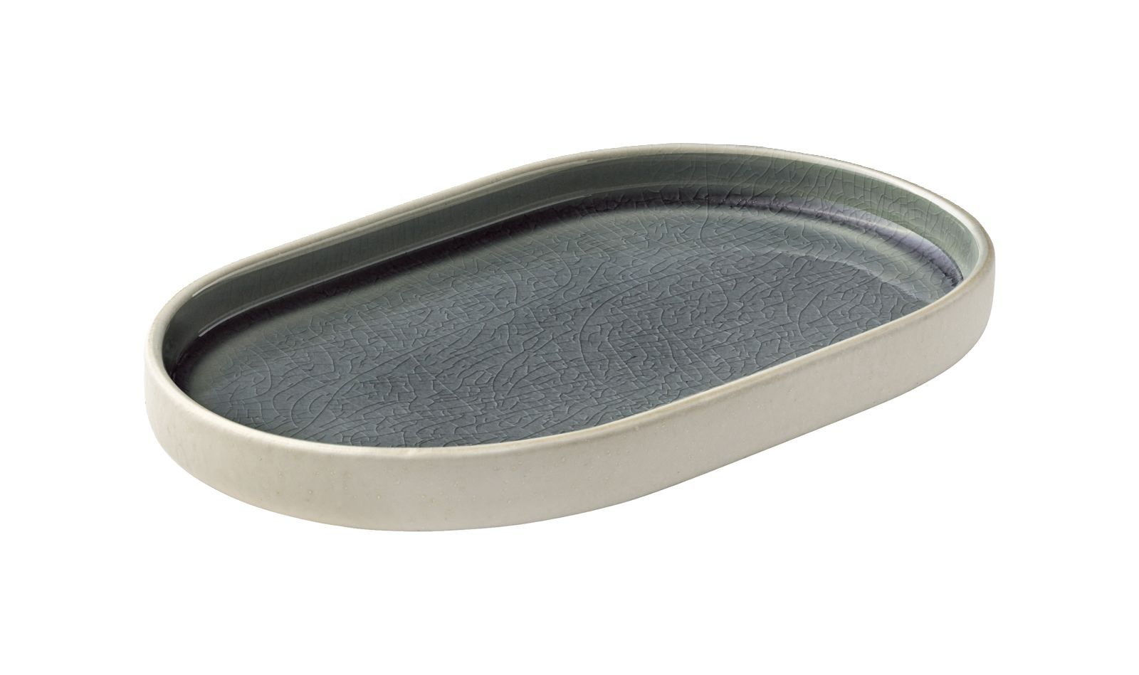 Platte oval 18cm NARA grau