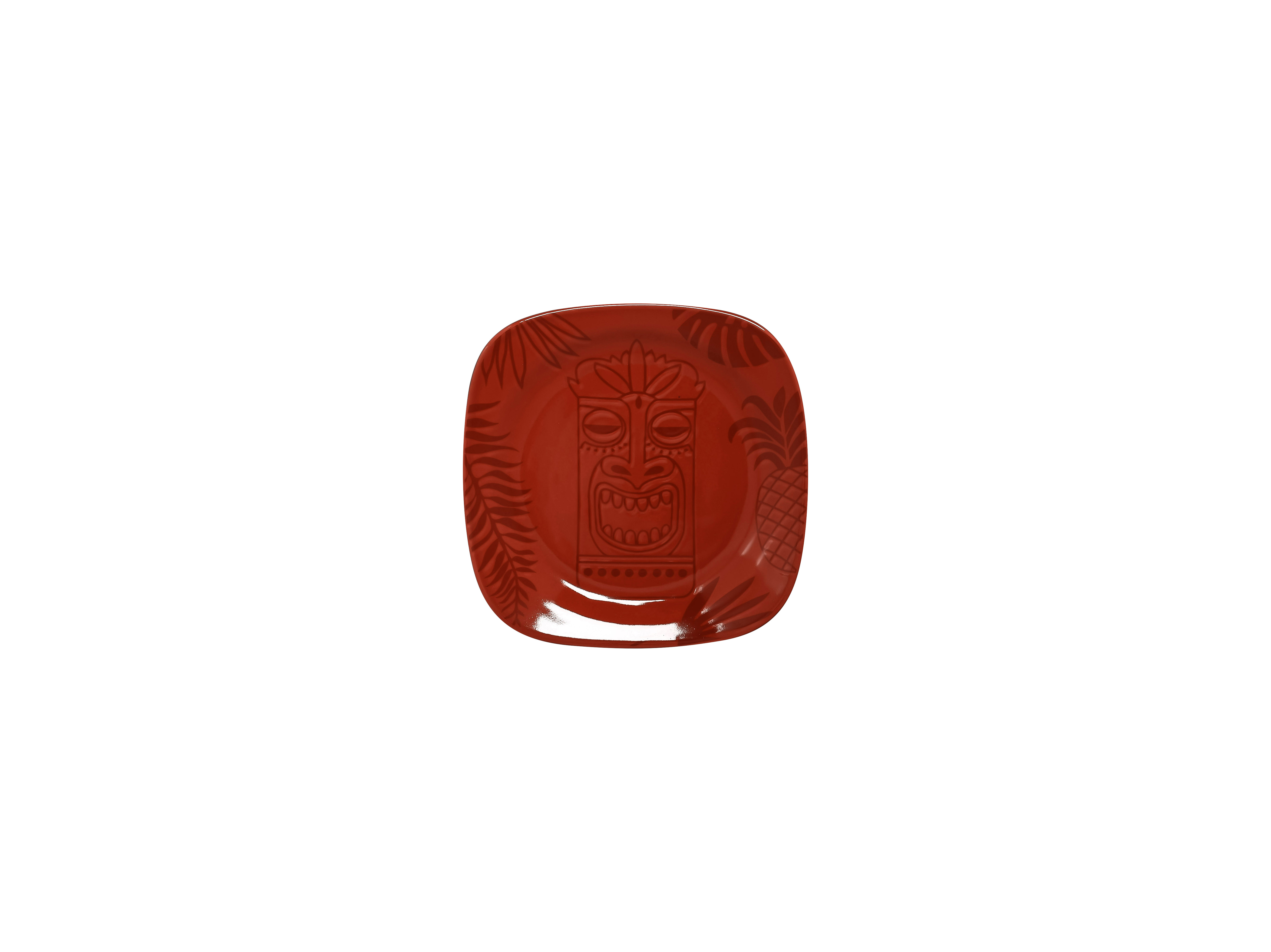 Teller quadratisch 14x14cm AZTEK red