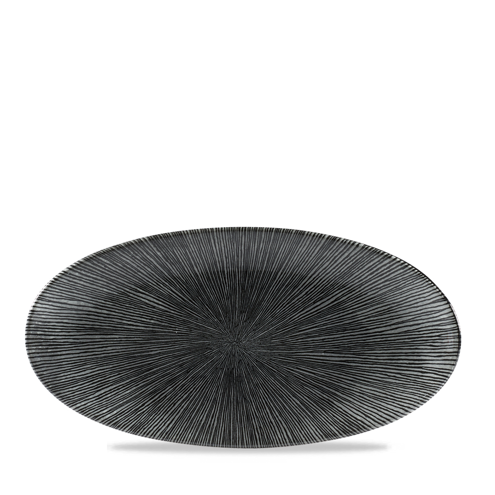 147616 Platte oval coup 29,9x15cm STUDIO PRINTS AGANO black